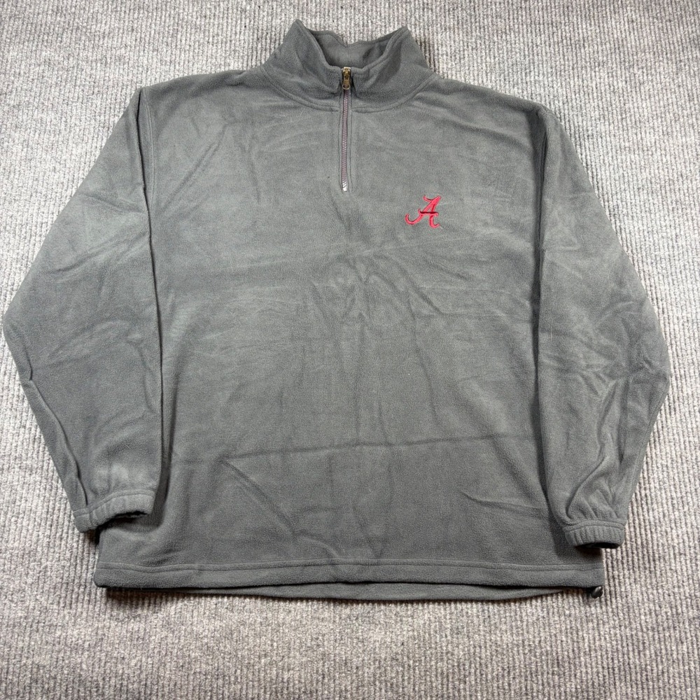 Red Oak Sportswear Alabama Crimson Tide Mens XL Fleece 1/4 Zip Pullover Gray